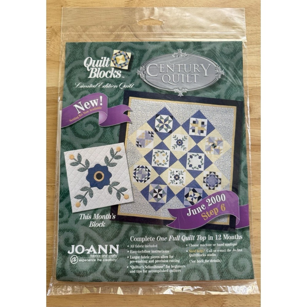 Joann June 2000 Limited Edition Century Quilt Block Of The Month Kit Step 6